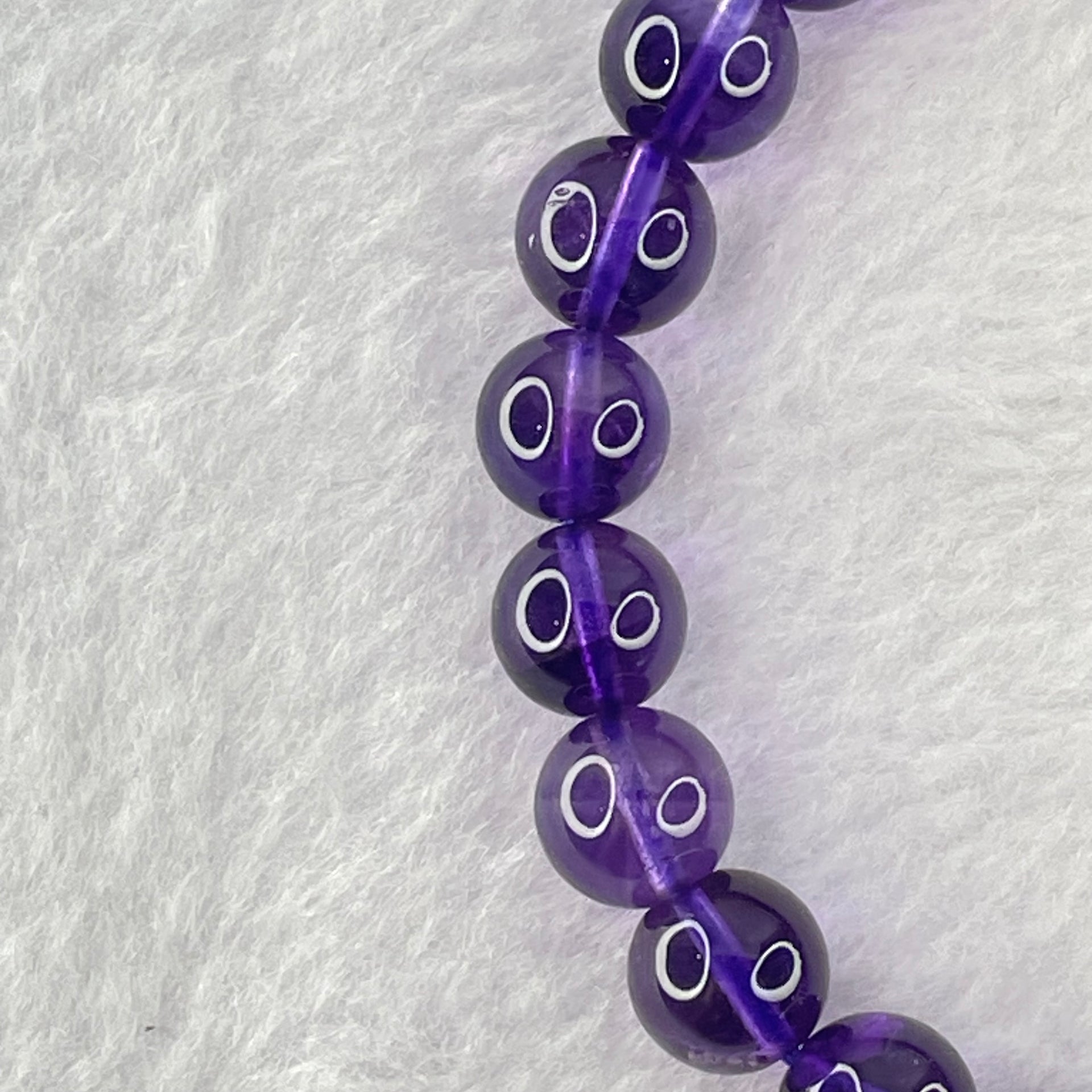 Very Good Grade Natural Amethyst Bracelet 23.10g 16.5cm 9.3mm 22 Beads - Huangs Jadeite and Jewelry Pte Ltd