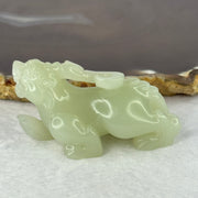 Natural Light Green Nephrite Pixiu Mini Display 42.98g 55.2 by 26.2 by 28.3mm - Huangs Jadeite and Jewelry Pte Ltd