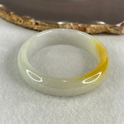 Type A Jelly Light Green with Bright Yellow Jadeite Oval Bangle 38.49g Inner Diameter 53.8mm 12.7 by 6.5mm (Close to Perfect) - Huangs Jadeite and Jewelry Pte Ltd