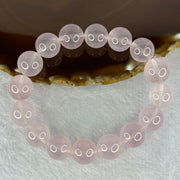Natural Rose Quartz Beads Bracelet 天然玫瑰石英珠手链 52.64g 18.5cm 13.8mm 16 Beads - Huangs Jadeite and Jewelry Pte Ltd