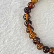 Natural Mixed Color Amber Beads Bracelet 6.74g 17.5cm 7.8mm 32 Beads - Huangs Jadeite and Jewelry Pte Ltd