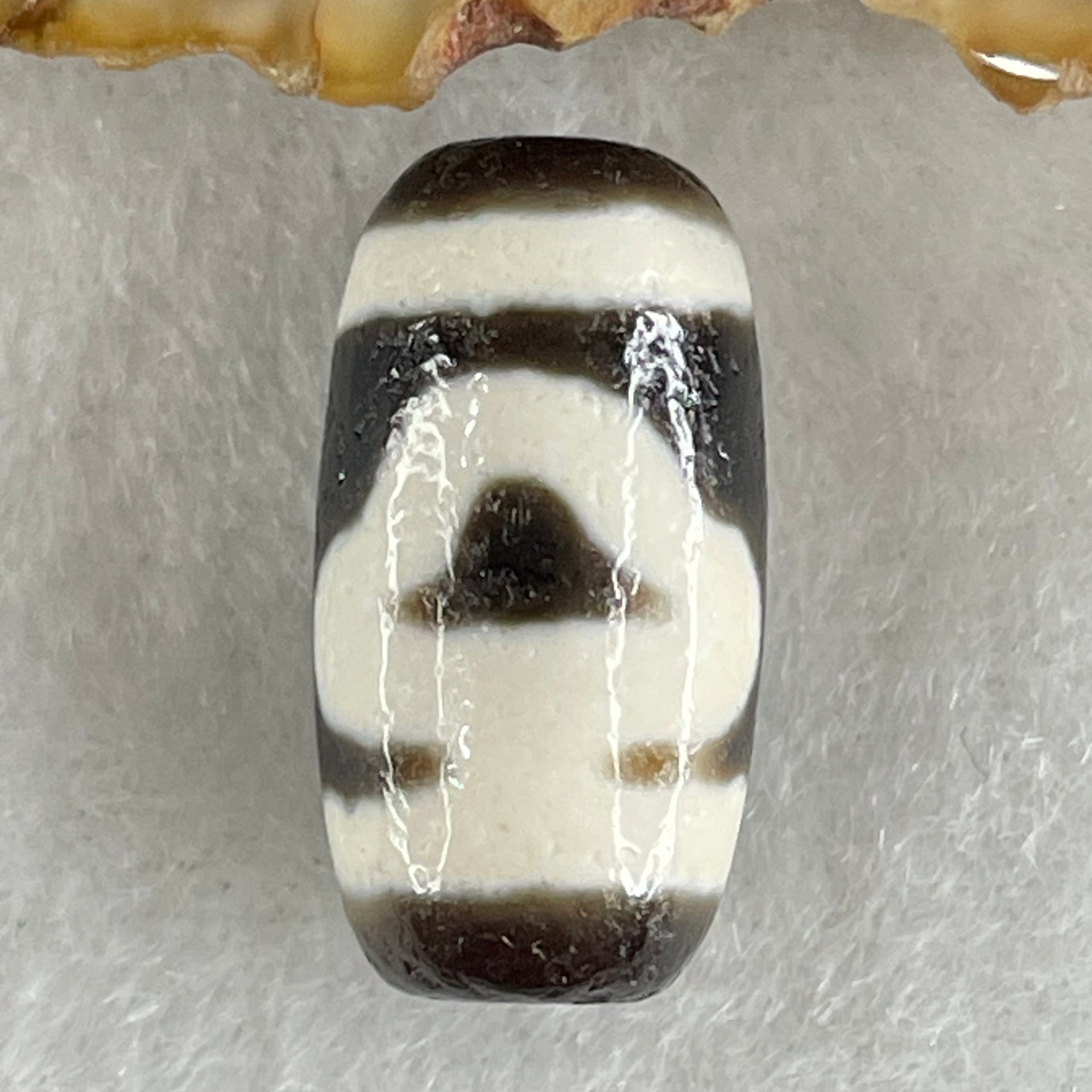 Natural Powerful Tibetan Old Oily Agate Double Bodhi Tree Bead Heavenly Master (Tian Zhu) 3.09g 1.92 by 10.0mm - Huangs Jadeite and Jewelry Pte Ltd