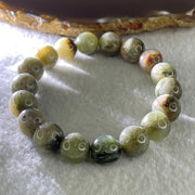 Natural Green Serpentine with White and Brown Beads Bracelet 37.90g 16.5cm 11.5mm 18Beads - Huangs Jadeite and Jewelry Pte Ltd