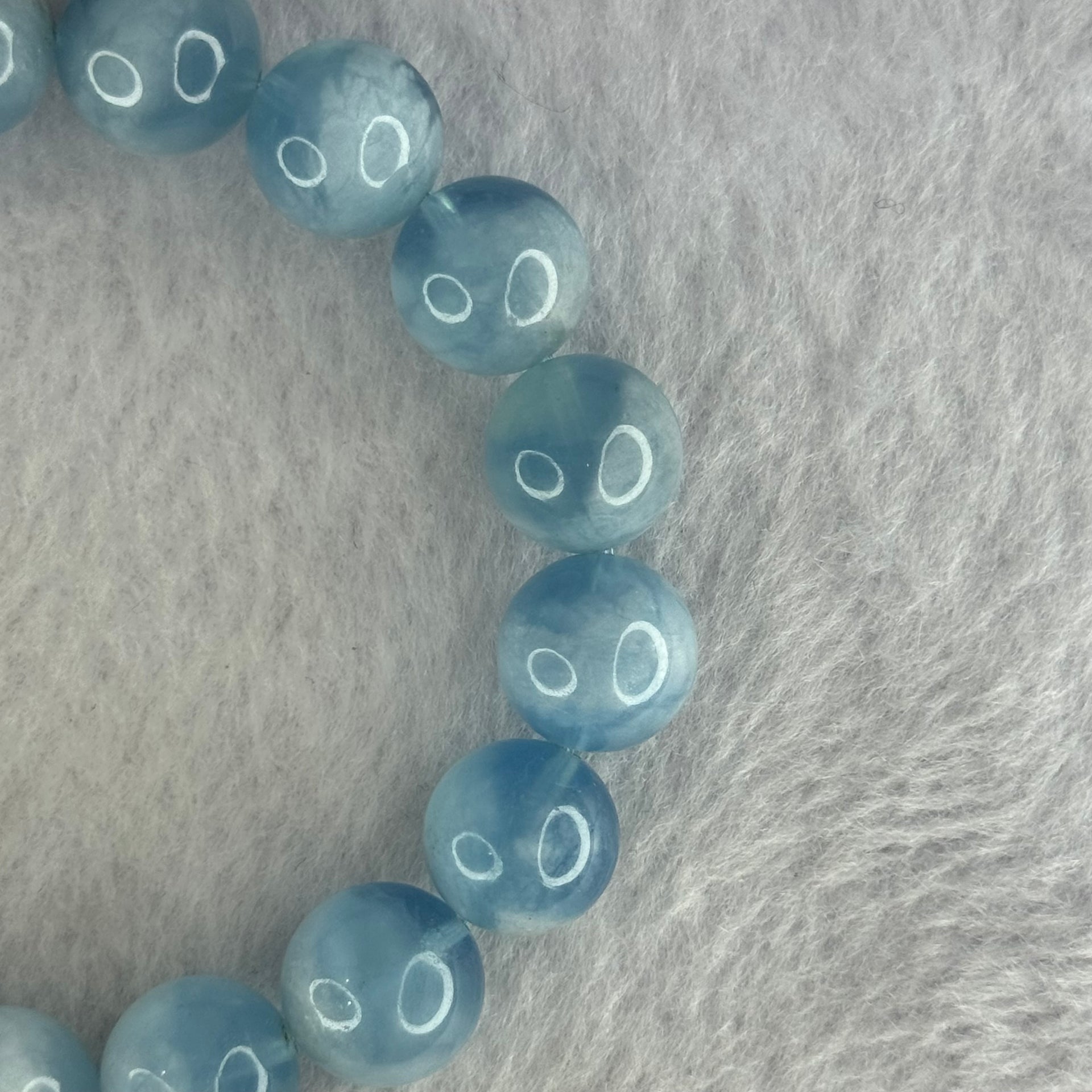 Natural Aquamarine Beads Bracelet 48.08g 18.5cm 12.8mm 17 Beads - Huangs Jadeite and Jewelry Pte Ltd