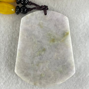 Type A Faint Lavender Green Jadeite Guan Gong Pendant 44.09g 54.8 by 43.4 by 9.8mm (Slight Rough on Bottom) - Huangs Jadeite and Jewelry Pte Ltd