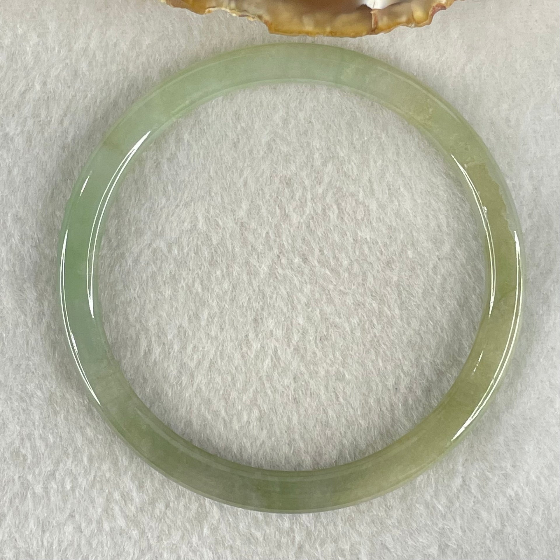 Type A Green Jadeite Bangle 17.07g Inner Diameter 57.4mm 5.1 by 6.4mm (Internal Lines) - Huangs Jadeite and Jewelry Pte Ltd