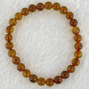 Natural Purple Amber Beads Bracelet 天然紫蜜琥珀手链 4.28g 15.5cm 6.6mm 28 Beads - Huangs Jadeite and Jewelry Pte Ltd