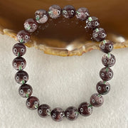Good Grade Natural Red Phantom Quartz Beads Bracelet 18.77g 15.5cm 8.8mm 22 Beads - Huangs Jadeite and Jewelry Pte Ltd