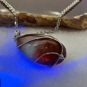 Natural Amber in S925 Sliver Necklace 11.95g 33.5 by 19.4 by 14.5mm - Huangs Jadeite and Jewelry Pte Ltd