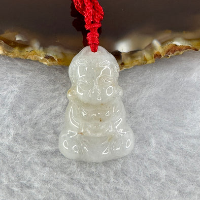 Type A Lavender Green with Red Spots Jadeite Baby Buddha 5.21g 27.9 by 18.0 by 5.4mm - Huangs Jadeite and Jewelry Pte Ltd