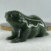 Natural Dark Green Serpentine Seal Display 481.5g 118.0 by 92.6 by 58.6mm - Huangs Jadeite and Jewelry Pte Ltd