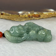 Type A Blueish Green Jadeite Shou Xing Gong Pendant for Longevity and Good Health 蓝水翡翠寿星公牌20.73g 45.3 by 21.7 13.3mm - Huangs Jadeite and Jewelry Pte Ltd