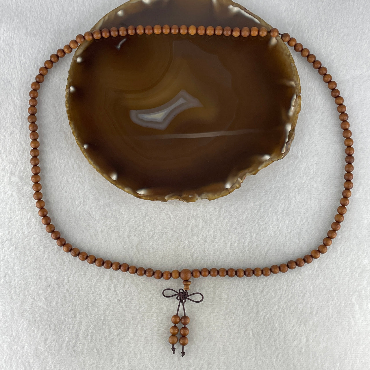 Certified Natural Sandalwood Beads Necklace 14.34g 64cm 6.1mm 108Beads - Huangs Jadeite and Jewelry Pte Ltd