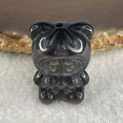 Black Obsidian Labubu Charm Display 15.25g 29.0 by 21.9 by 19.4mm - Huangs Jadeite and Jewelry Pte Ltd