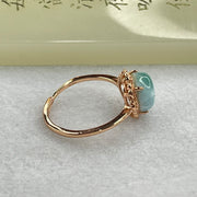 Natural Larimar in S925 Silver Rose Gold Color Ring (Adjustable Size) 1.94g 9.2 by 4.5mm - Huangs Jadeite and Jewelry Pte Ltd
