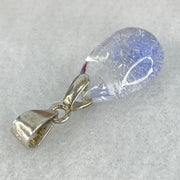 Rare Very Good Grade Natural Blue Dumortierite Rutilated Quartz Teardrop Pendant with S925 Sliver Clasps 1.22g 14.8 by 9.2 by 6.1mm - Huangs Jadeite and Jewelry Pte Ltd