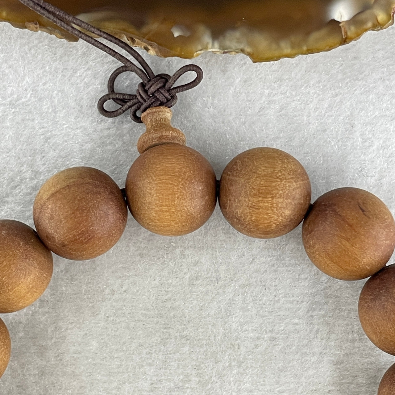 Certified Natural Sandalwood Beads Bracelet 30.16g 18cm 15.1mm 15Beads - Huangs Jadeite and Jewelry Pte Ltd