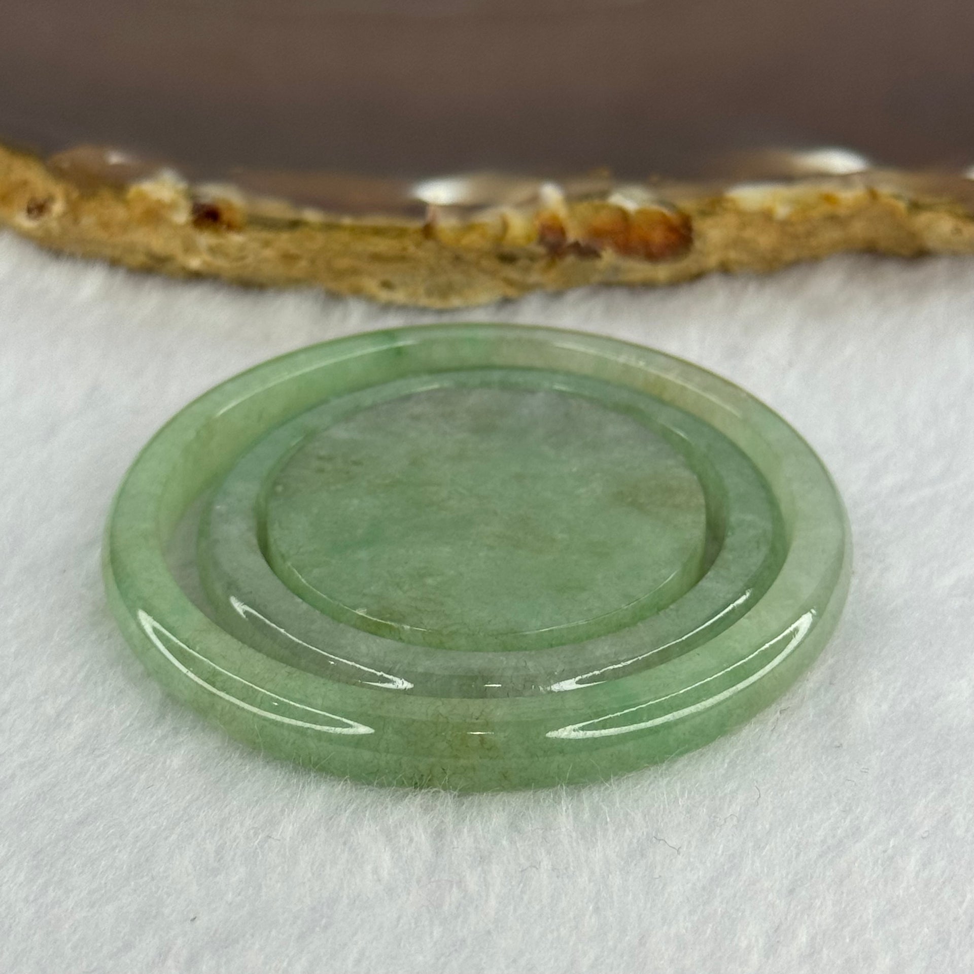 Type A Green Jadeite Bangle and Display 35.86g Inner Diameter 44.5mm 6.1 by 4.6mm, 33.3mm 5.6 by 4.9mm, 31.4 by 6.3mm (Close to Perfect) - Huangs Jadeite and Jewelry Pte Ltd