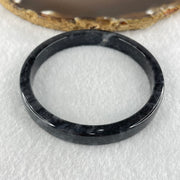 Type A Slightly Translucent to Opaque Wuji Black Grey Jadeite Bangle Internal Diameter 58.0mm 29.91g 8.7 by 5.7mm - Huangs Jadeite and Jewelry Pte Ltd