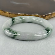 Type A Faint Lavender Green with Blueish Green Patches Jadeite Bangle Internal Diameter 57.0mm 74.41g 12.0 by 11.4mm (Slight Internal Lines） - Huangs Jadeite and Jewelry Pte Ltd
