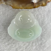 Certified Natural Type A Light Green Jadeite Milo Laughing Buddha Pendant 4.90g 22.8 by 24.9 by 6.0mm - Huangs Jadeite and Jewelry Pte Ltd