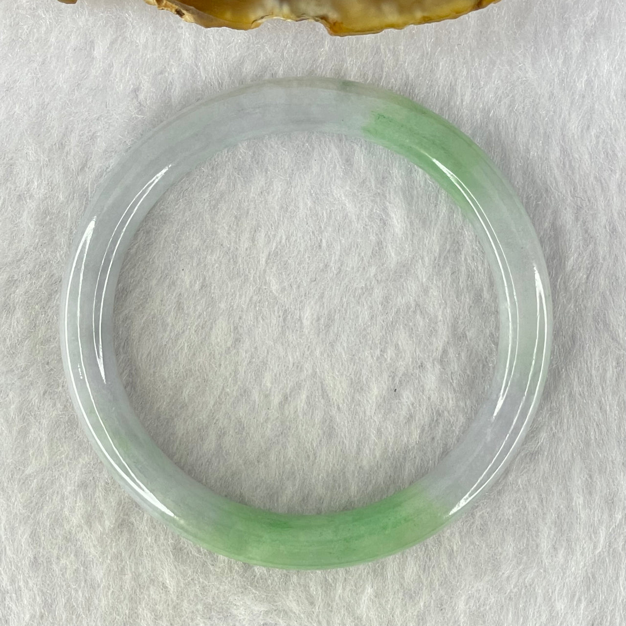 Type A Lavender and Green Jadeite Bangle Internal Diameter 43.0mm 15.29g 6.3 by 6.0mm (Very Very Fine Internal Line) - Huangs Jadeite and Jewelry Pte Ltd
