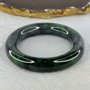 Type A Grey Wuji with Emerald Green Jadeite Bangle Internal Diameter 54.8mm 88.42g 13.5 by 12.0mm (Very Slight Internal Line) - Huangs Jadeite and Jewelry Pte Ltd