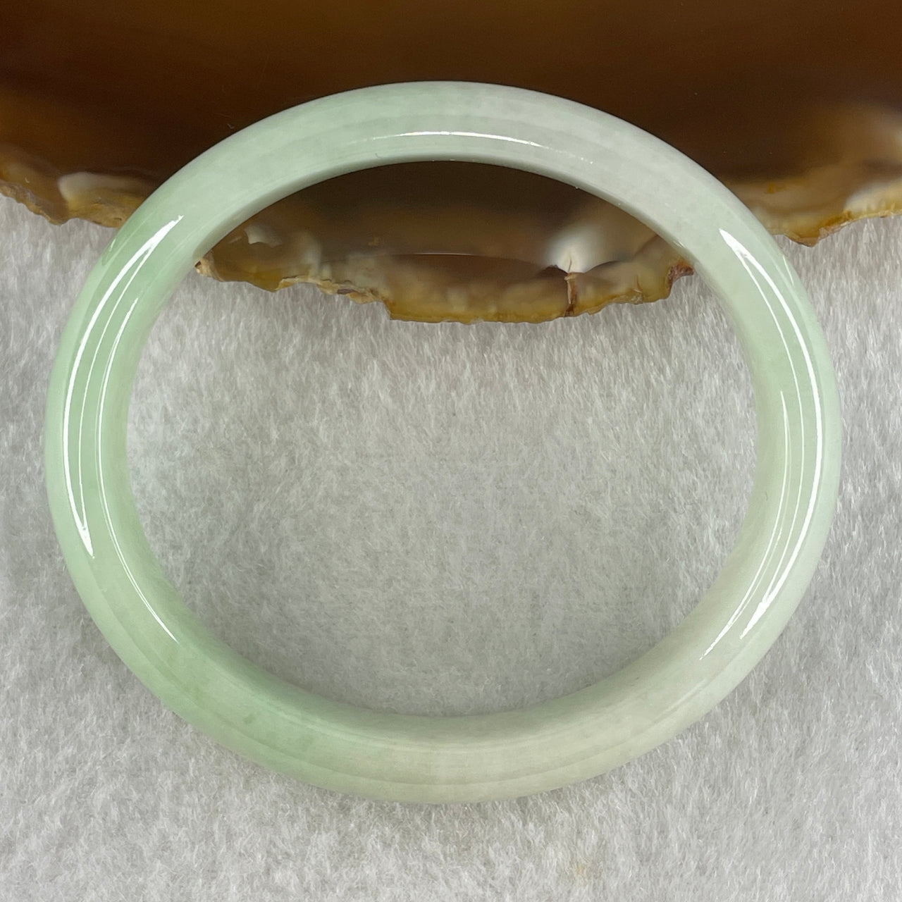 Natural Type A Light Green with White and Yellow Jadeite Oval Bangle 36.02g Inner Diameter 52.1mm 12.7 by 6.2mm (Close to Perfect) - Huangs Jadeite and Jewelry Pte Ltd