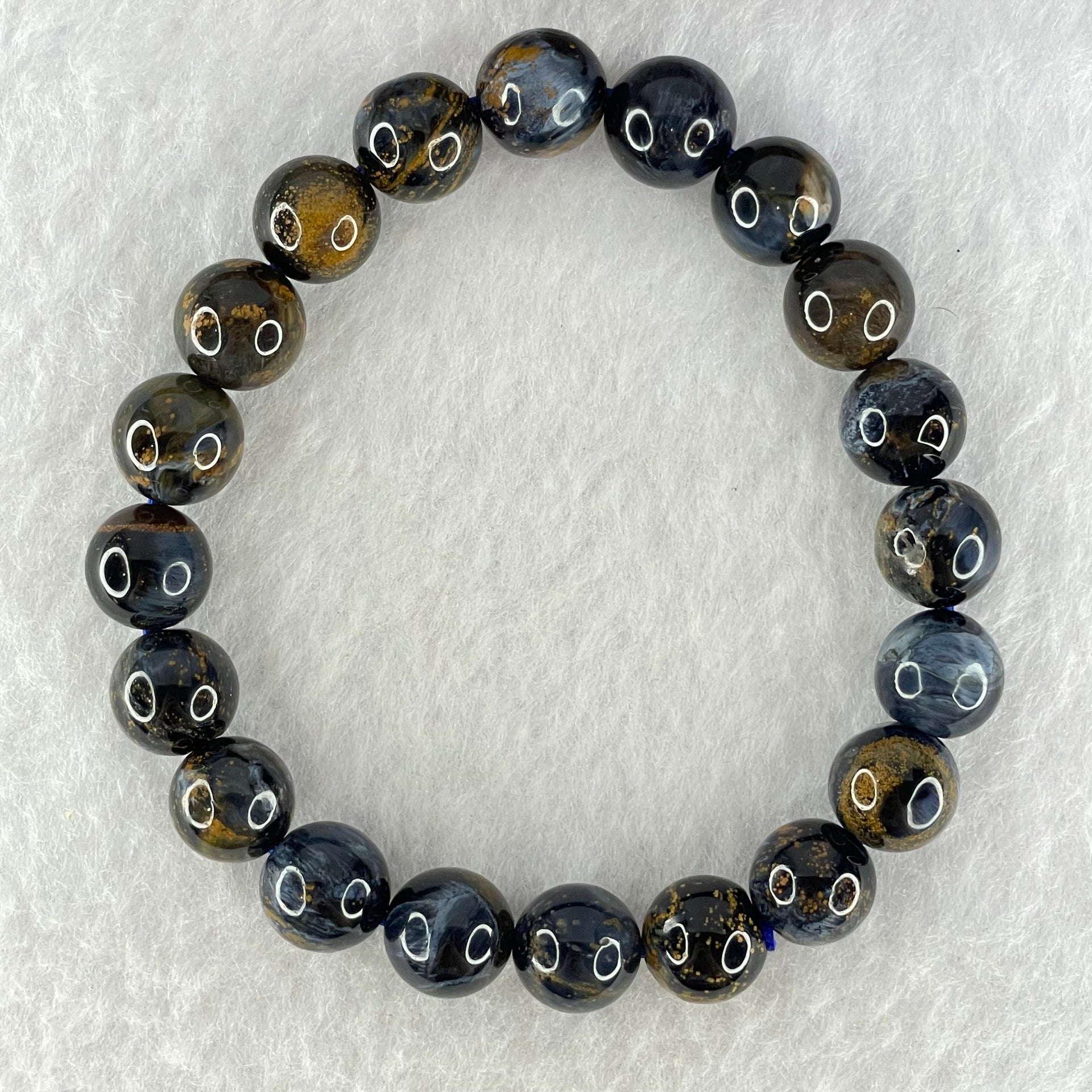 Good Grade Natural Petersite Beads Bracelet 24.44g 16cm 9.8mm 20 Beads - Huangs Jadeite and Jewelry Pte Ltd
