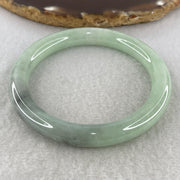Certified Natural Type A Jelly Light Green & Wuji Grey Jadeite Full Round Bangle | (39.83g | 54.6mm Inner Diameter | 8.6mm x 8.7mm | Very Very Slight External Line | Synergy, "Wuji" Spatial Shield & Feng Shui Wealth Guard Anchor) - Huangs Jadeite and Jewelry Pte Ltd