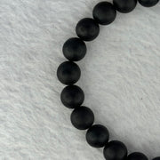 Natural Dark Matt Black Amber Beads Bracelet 天然大黑天翁琥珀手链 7.30g 16cm 8.4mm 23 Beads - Huangs Jadeite and Jewelry Pte Ltd
