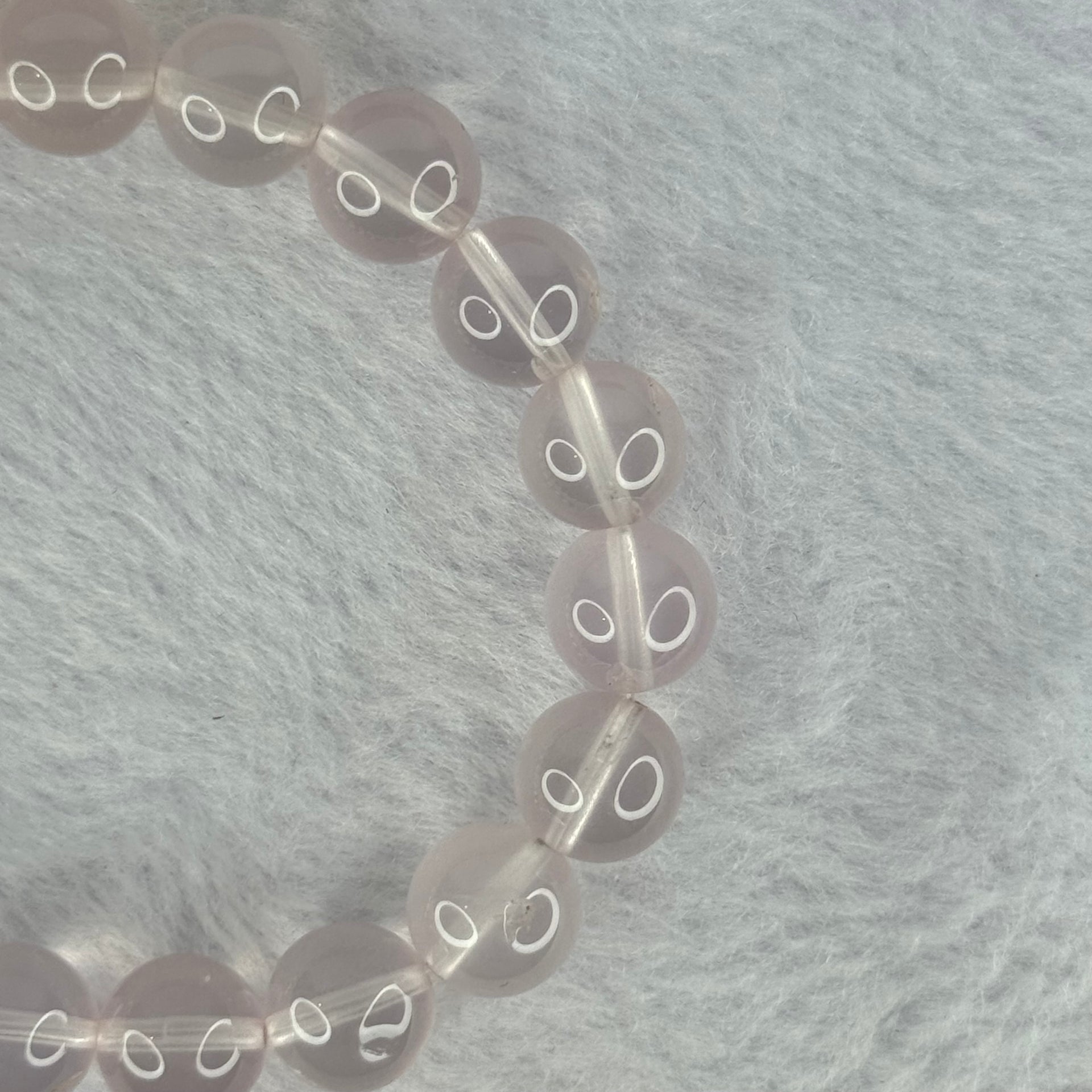 Natural Rose Quartz Beads Bracelet 天然玫瑰石英珠手链 26.55g 16cm 10.1mm 19 Beads - Huangs Jadeite and Jewelry Pte Ltd
