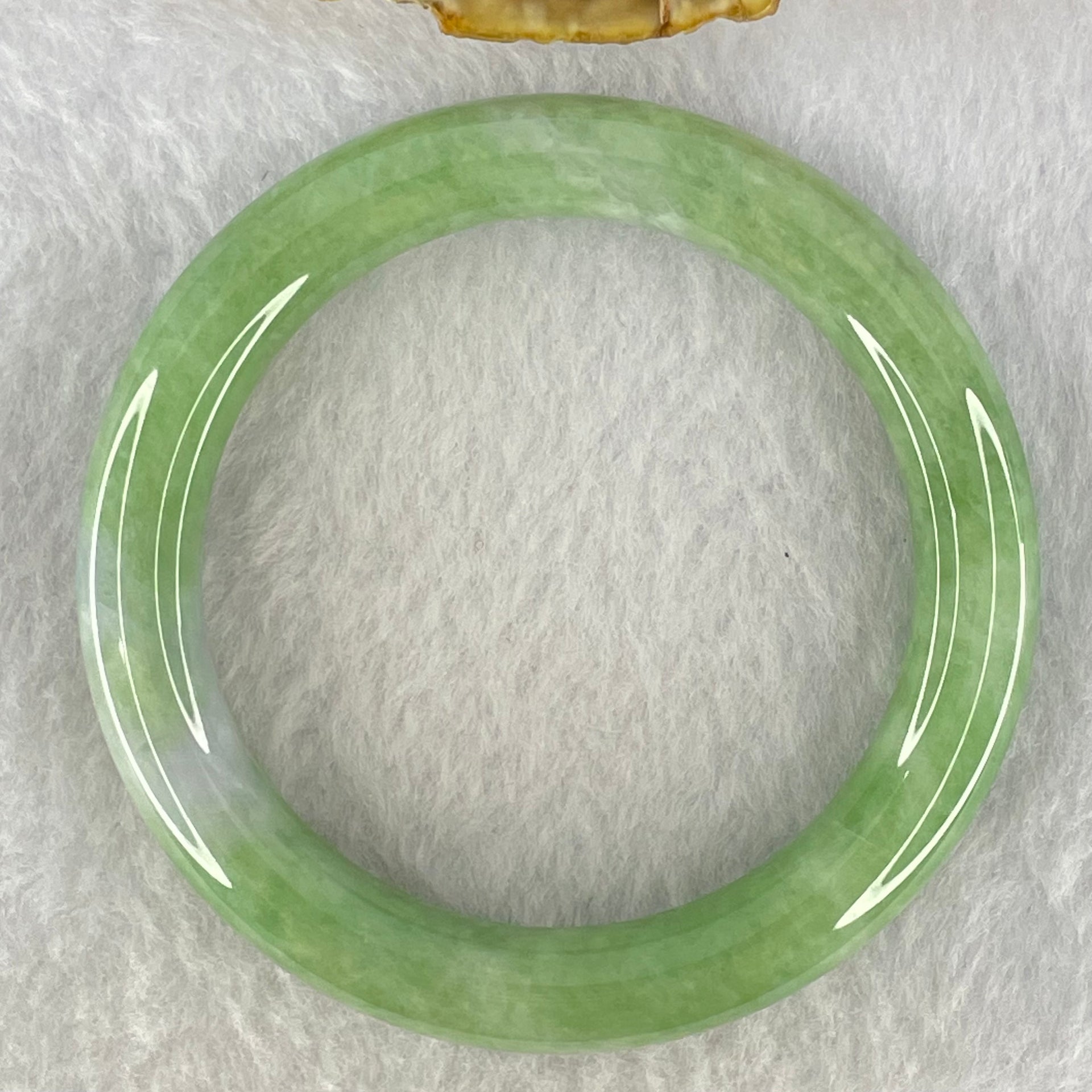 Type A Green with Lavender Jadeite Bangle Internal Diameter 53.8mm 50.57g 10.2 by 9.5mm (Very Slight Internal Line) - Huangs Jadeite and Jewelry Pte Ltd