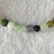 Type A Mixed Color Jadeite and Red Agate Beads Bracelet 6.18g 13.5cm 5.4mm 36 Beads - Huangs Jadeite and Jewelry Pte Ltd