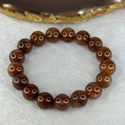 Natural Copper Rutilated Quartz Beads Bracelet 天然銅髮晶手镯 37.22g 17cm 11.8mm 17 Beads - Huangs Jadeite and Jewelry Pte Ltd