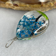 Man Made Bule with Brown Glass Tree Charm 5.11g 24.8 by 18.0 by 9.8mm - Huangs Jadeite and Jewelry Pte Ltd