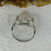 18K White Gold Type A White Jadeite with diamonds Ring 4.47g 12.7 by 10.9 by 4.5mm US6.5 HK14 - Huangs Jadeite and Jewelry Pte Ltd