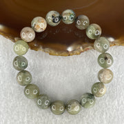 Natural Green Serpentine with White and Brown Beads Bracelet 37.90g 16.5cm 11.5mm 18Beads - Huangs Jadeite and Jewelry Pte Ltd