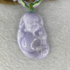 Rare Type A Deep Intense Dark Lavender Jadeite Cai Shen Gold of Fortune 财神爷 Pendent 55.16g 50.7 by 33.1 by 12.4 mm - Huangs Jadeite and Jewelry Pte Ltd