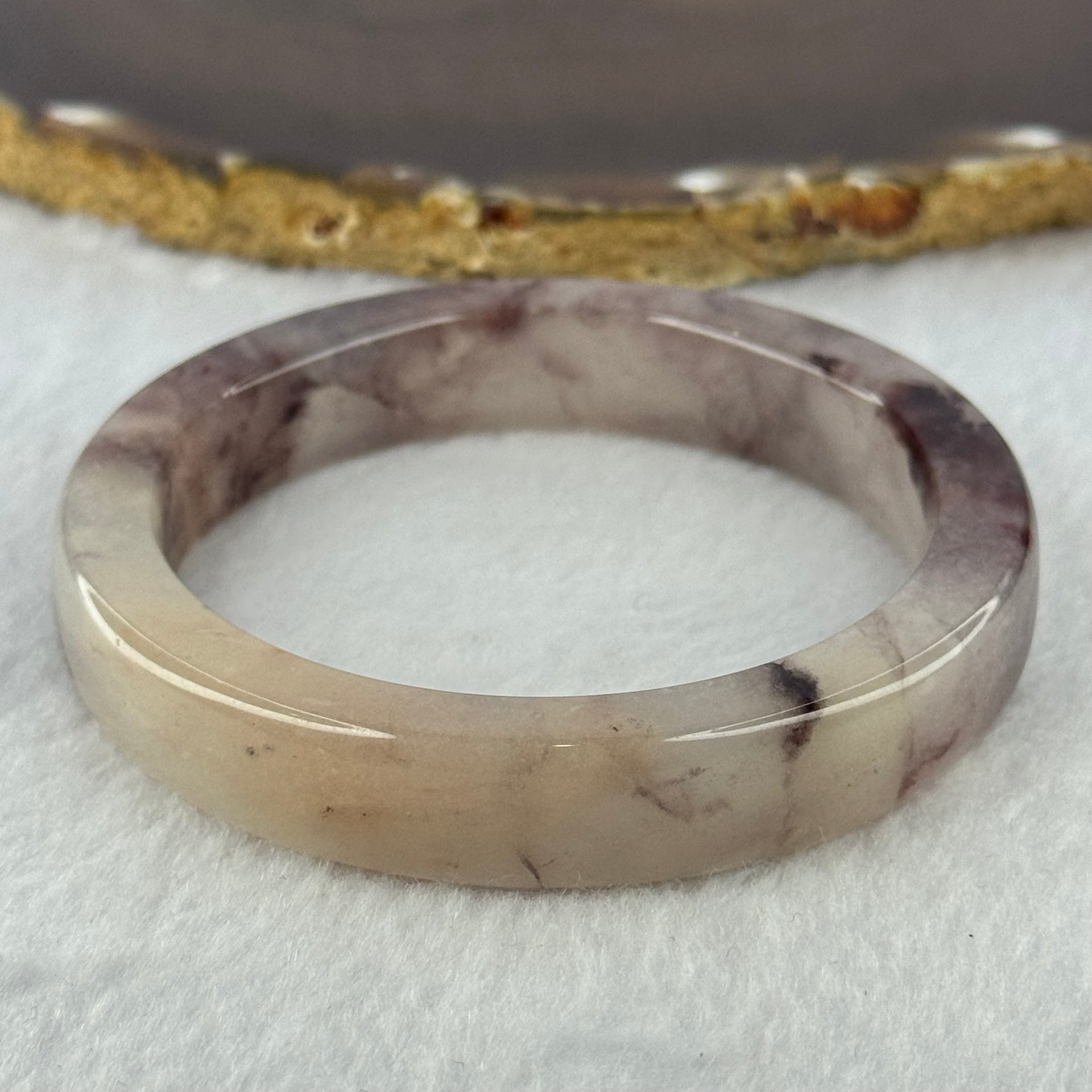 Purple with Dark Purple Piao Hua Quartzite Jade Bracelet Internal Diameter 天然水沫玉手镯 58.2mm 52.36g 12.8 by 9.0mm - Huangs Jadeite and Jewelry Pte Ltd