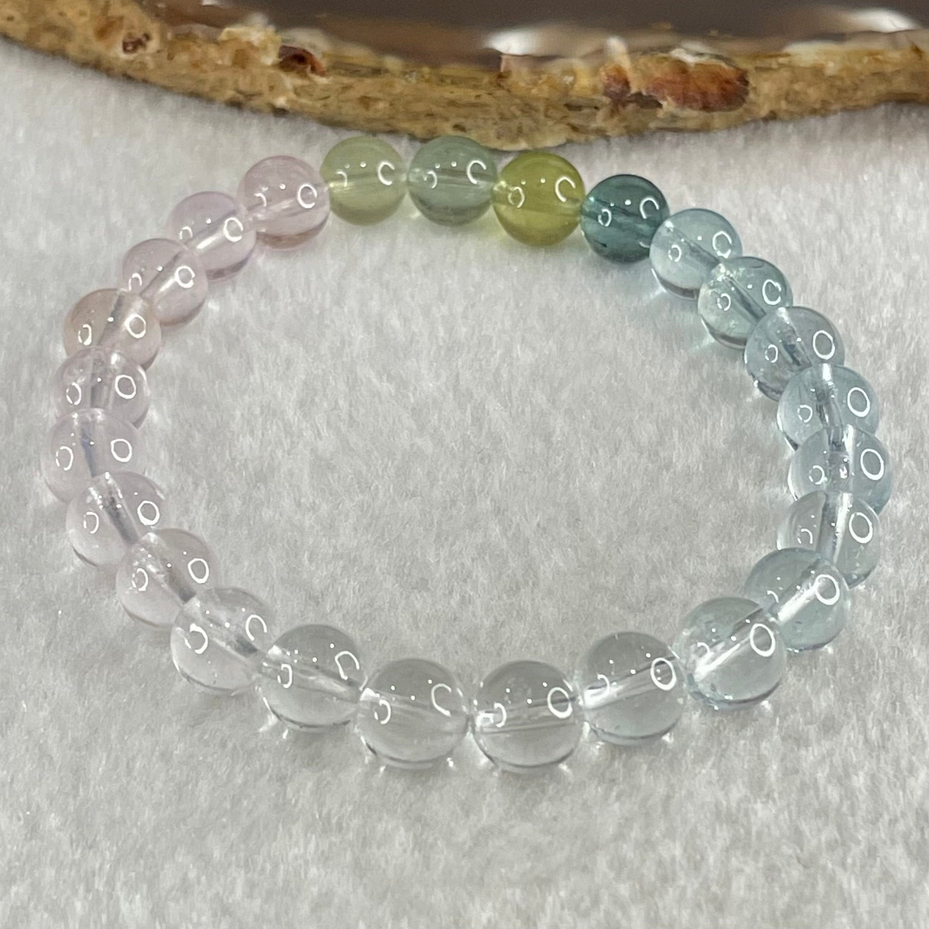 Very Very High Grade Transparent Natural Morganite Beryl Beads Bracelet 15.15g 15.5cm 7.7mm 25 Beads - Huangs Jadeite and Jewelry Pte Ltd