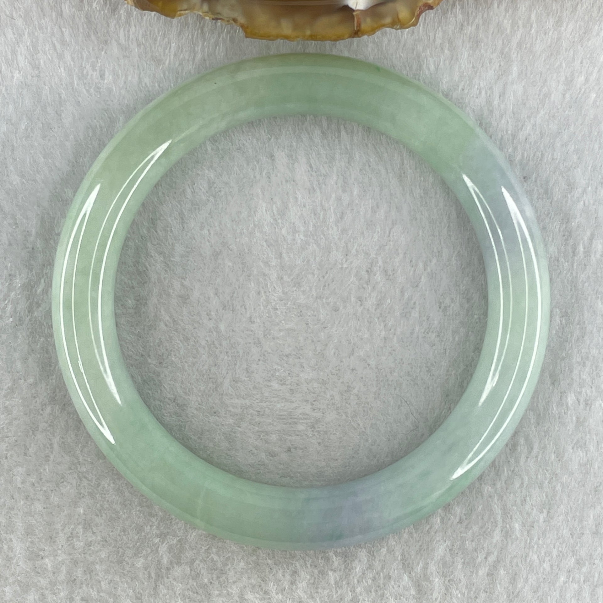 Type A Natural Light Green with Lavender Jadeite Bangle 39.72g Inner Diameter 52.1mm 9.2 by 8.6mm (Internal Lines) - Huangs Jadeite and Jewelry Pte Ltd