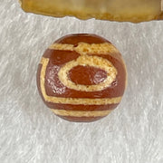 Natural Powerful Tibetan Old Oily Agate 1 Eye With Mountain Support Dzi Bead Heavenly Master (Tian Zhu) 一眼靠天珠 1.50g 10.1 by 10.4mm - Huangs Jadeite and Jewelry Pte Ltd