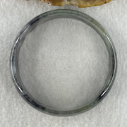 Type A Natural Semi Icy Wuji Grey Black Jadeite Bangle 27.65g Inner Diameter 53.3mm 14.3 by 3.9mm (Close to Perfect) - Huangs Jadeite and Jewelry Pte Ltd