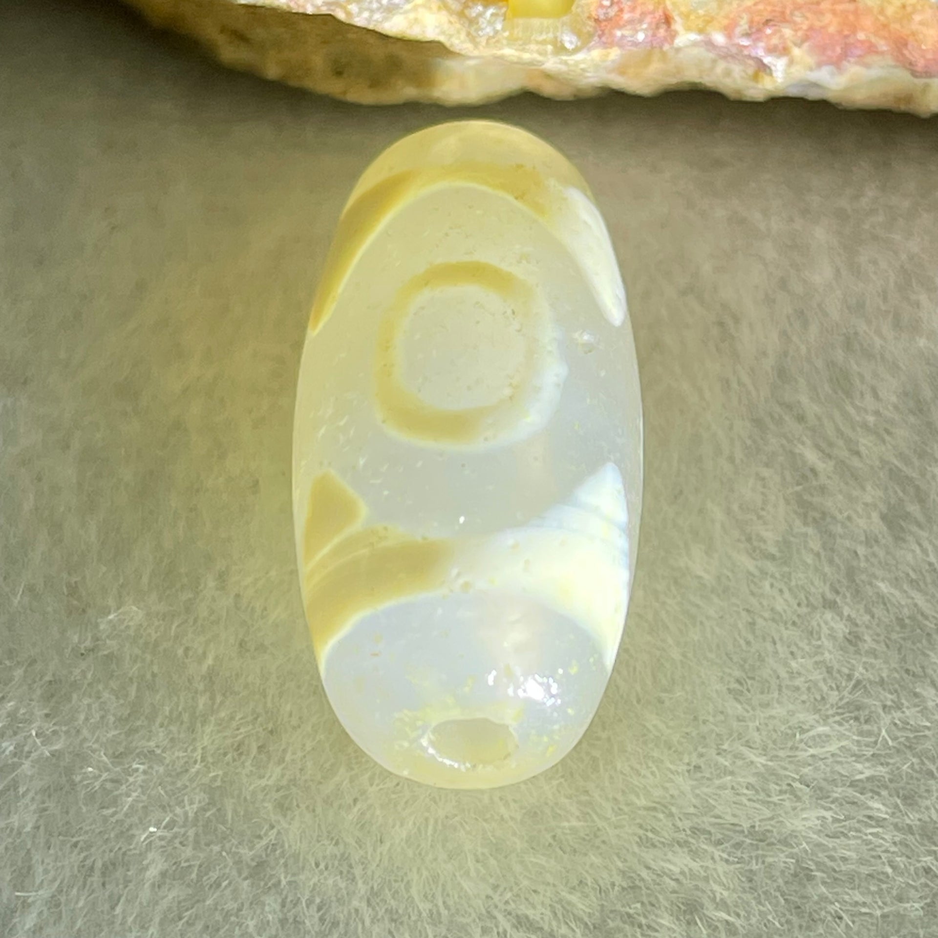 Natural Powerful Tibetan Old Oily Agate 3 Eyes Dzi Bead Heavenly Master (Tian Zhu) 三眼天诛 3.14g 20.2 by 10.3mm - Huangs Jadeite and Jewelry Pte Ltd