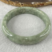 Type A Green Dou Qing Jadeite Bangle 48.94g Internal Diameter 57.7mm 12.6 by 8.4mm (Very Slight External Roughs and Very Slight Internal Lines) - Huangs Jadeite and Jewelry Pte Ltd