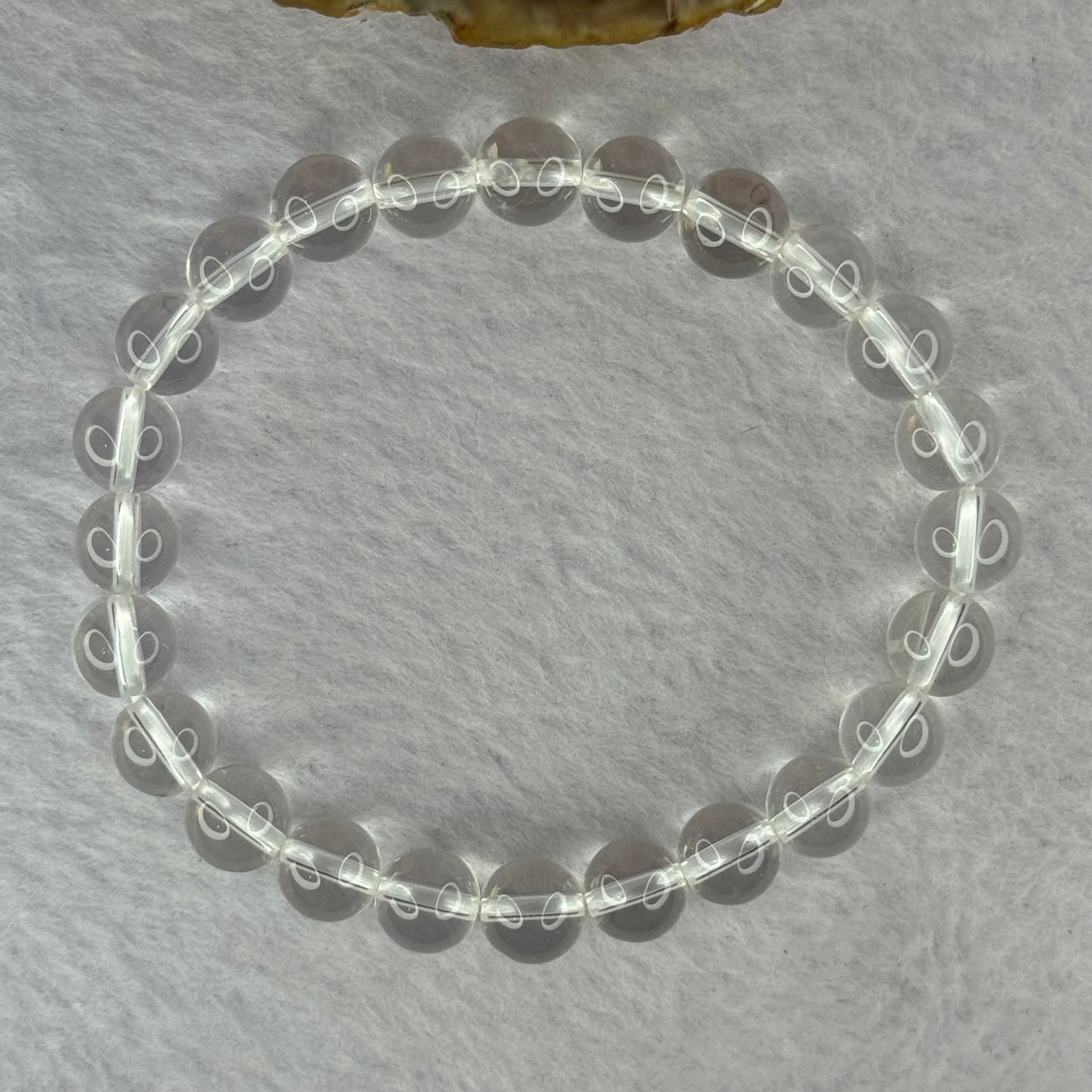 Natural Clear Quartz Bracelet 天然白水晶手链 18.70g 16.5cm 8.4mm 24 Beads - Huangs Jadeite and Jewelry Pte Ltd