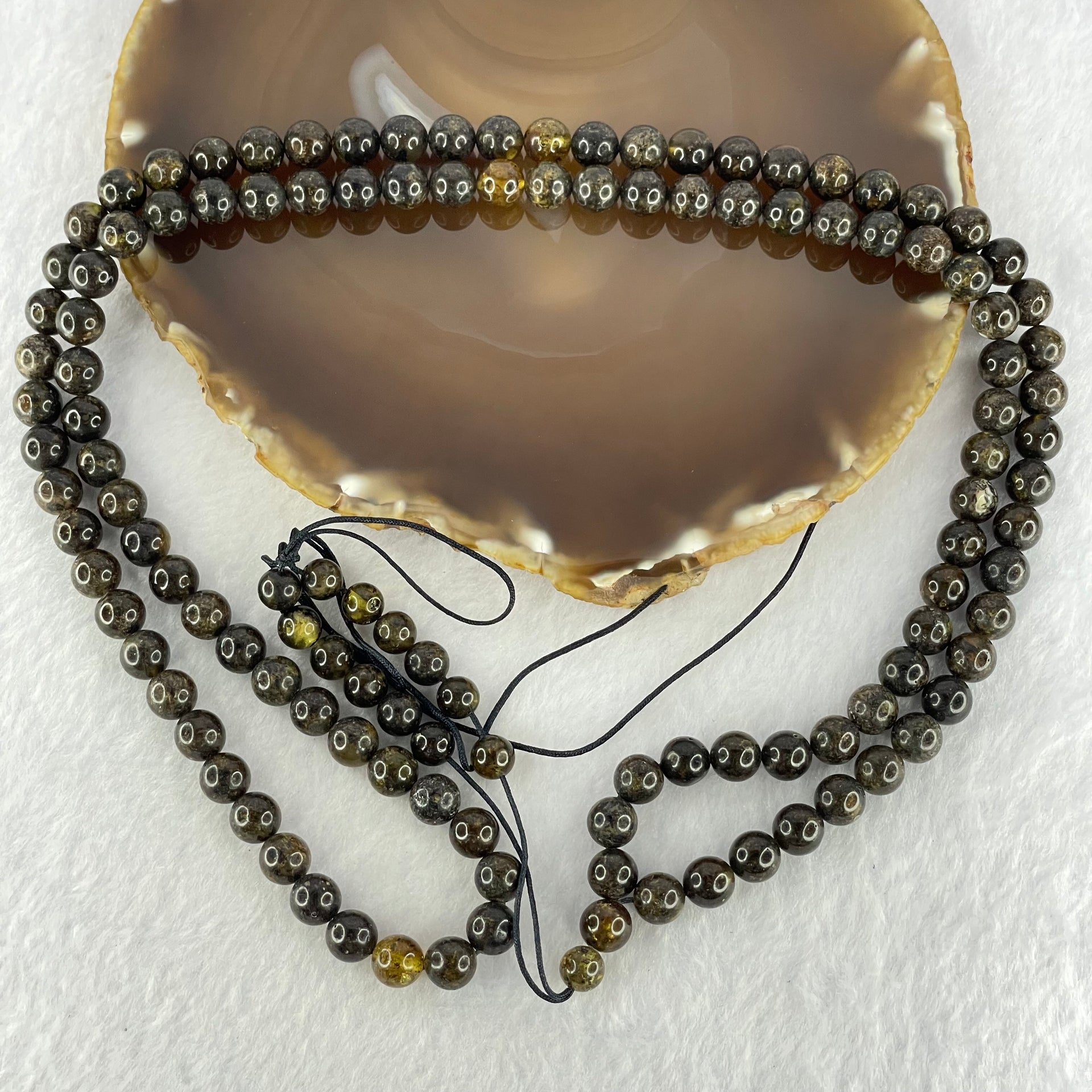 Natural Medicine King Amber Beads Necklace 天然药王琥珀项链 36.73g 92cm 8.3mm 111 Beads - Huangs Jadeite and Jewelry Pte Ltd
