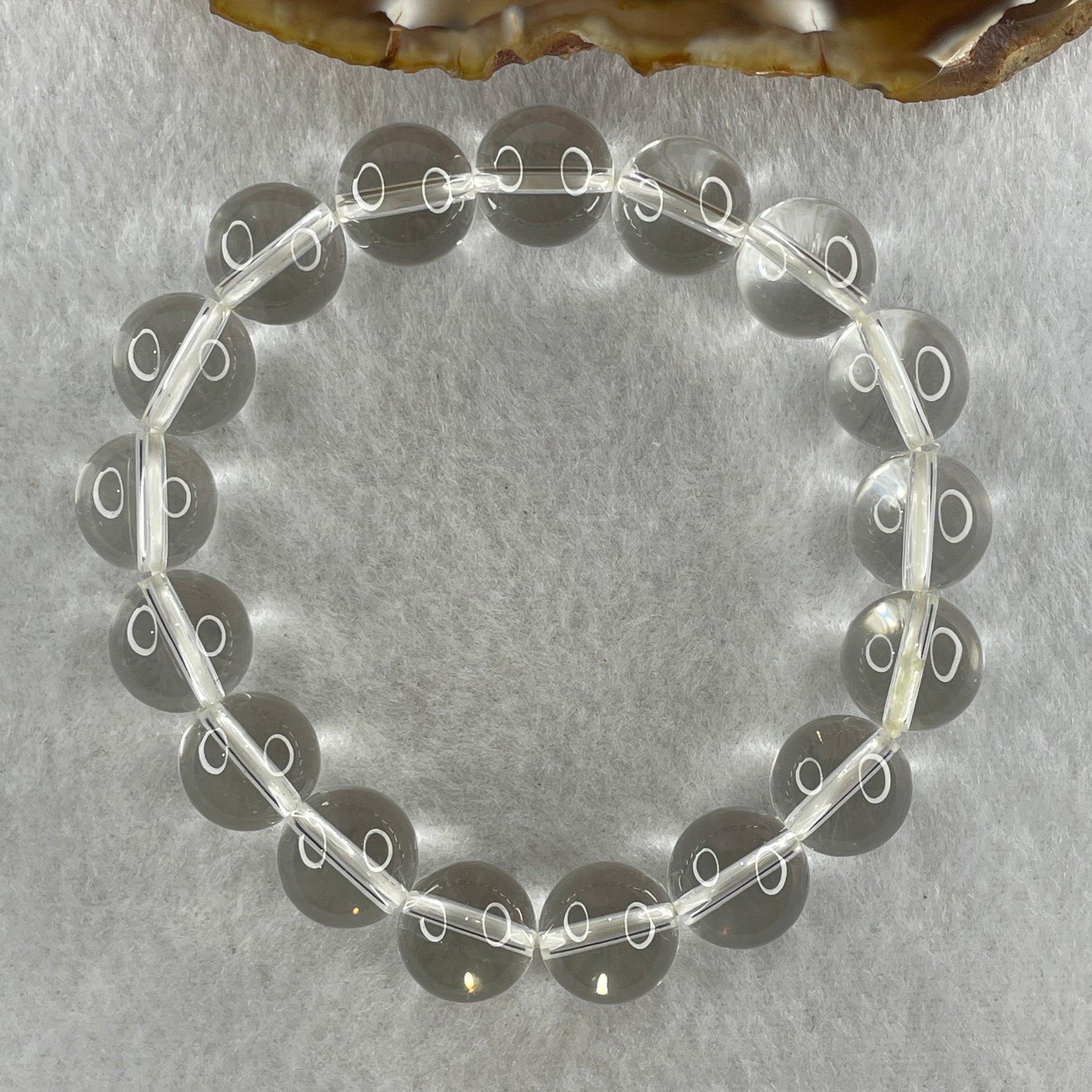 Natural Clear Quartz Beads Bracelet 40.45g 16cm 12.0mm 17 Beads - Huangs Jadeite and Jewelry Pte Ltd