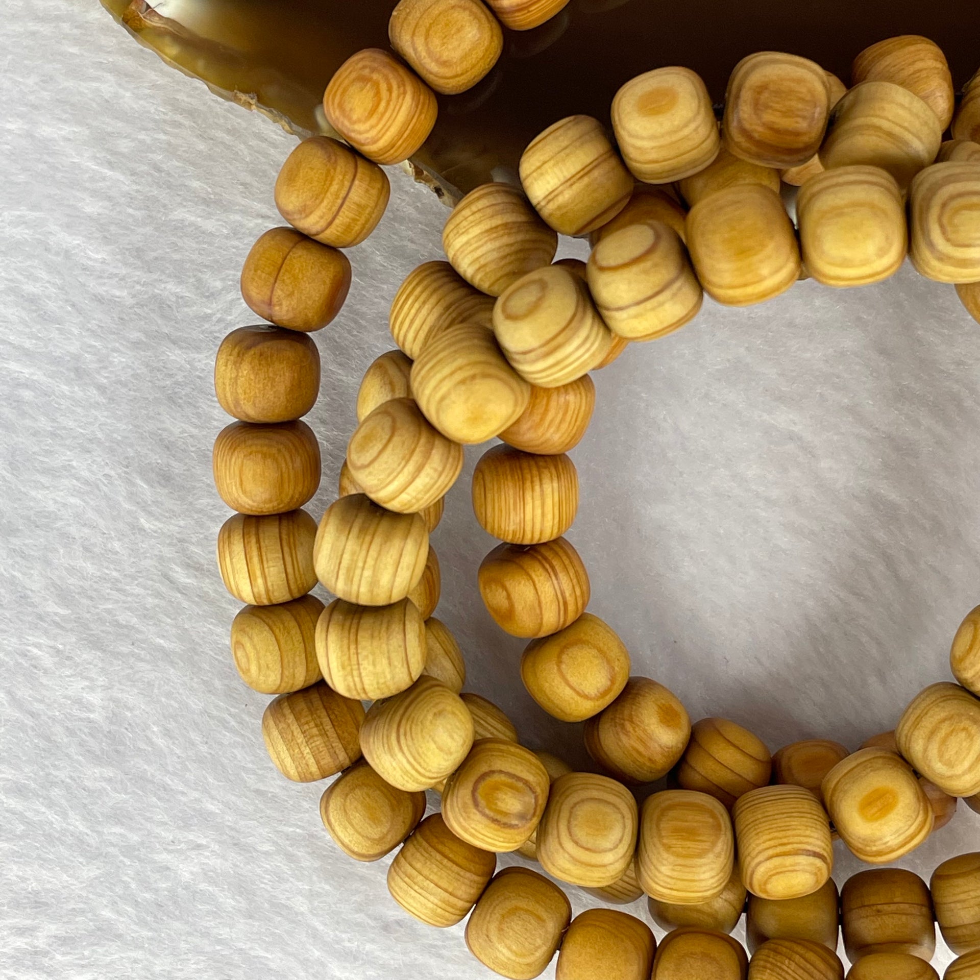 Natural High Oil Content Yabai Wood 高油崖柏 Beads Necklace 34.41g 9.3mm 107 Beads Pendant 20.1 by 16.4 by 5.8 mm - Huangs Jadeite and Jewelry Pte Ltd